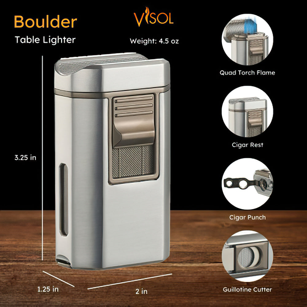 Visol Boulder Quad Torch & Cutter - Silver