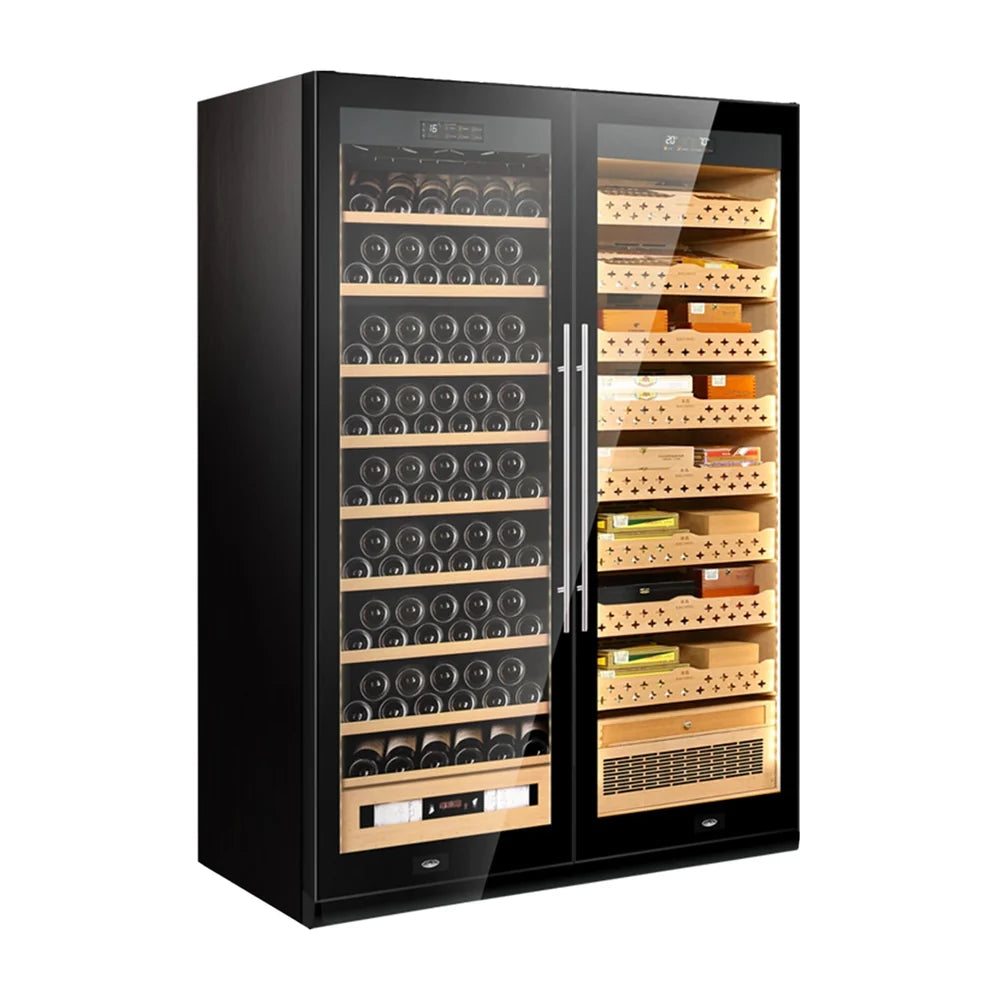 Raching SD800 Smart Dual-Zone Cabinet (Cigar Humidor & Wine Cooler Options)