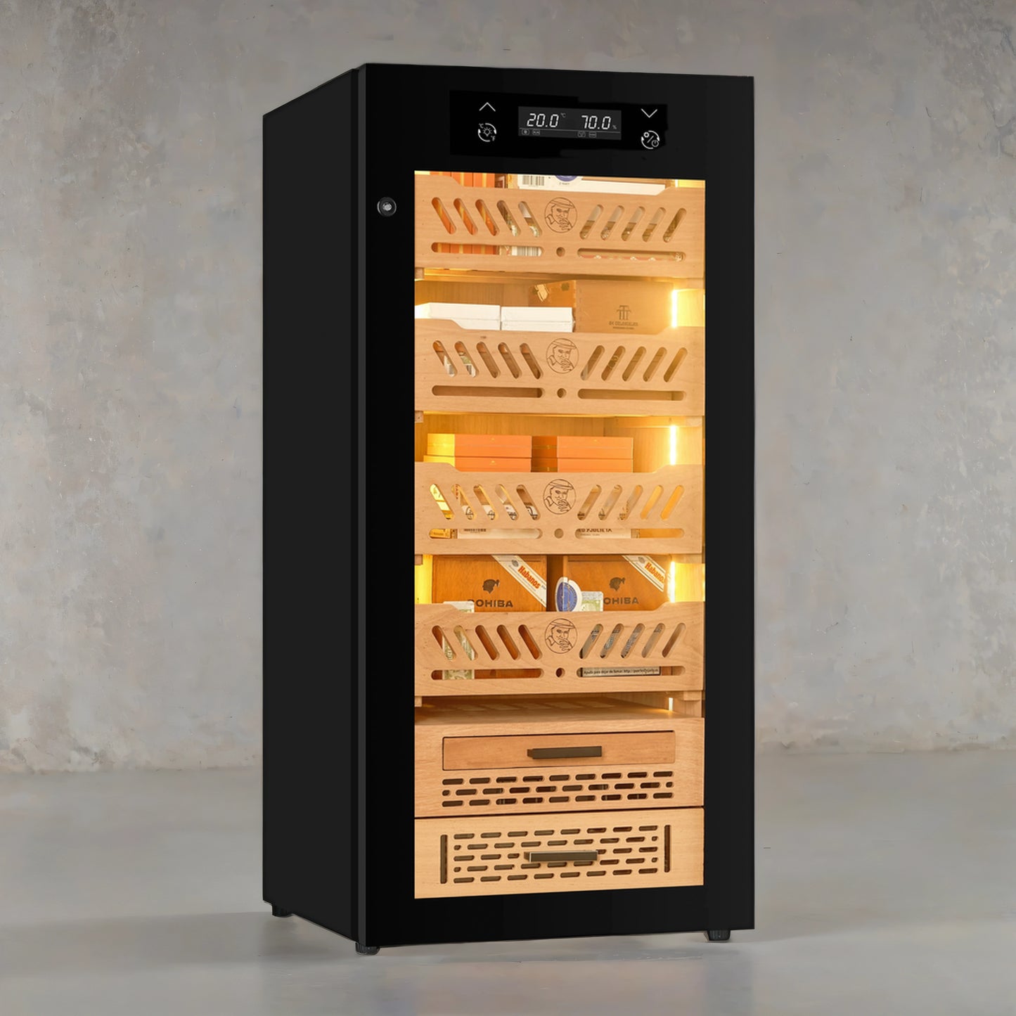 Yohtron YC-88 Black - 450 Cigar Humidor