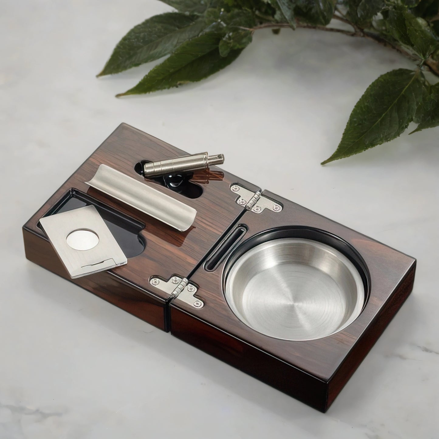 Visol Tamal Travel Ashtray Kit - Polished Walnut