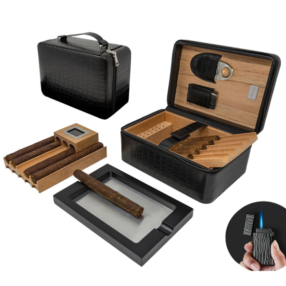 The Manhattan XL (Black) - 20 Cigar Humidor