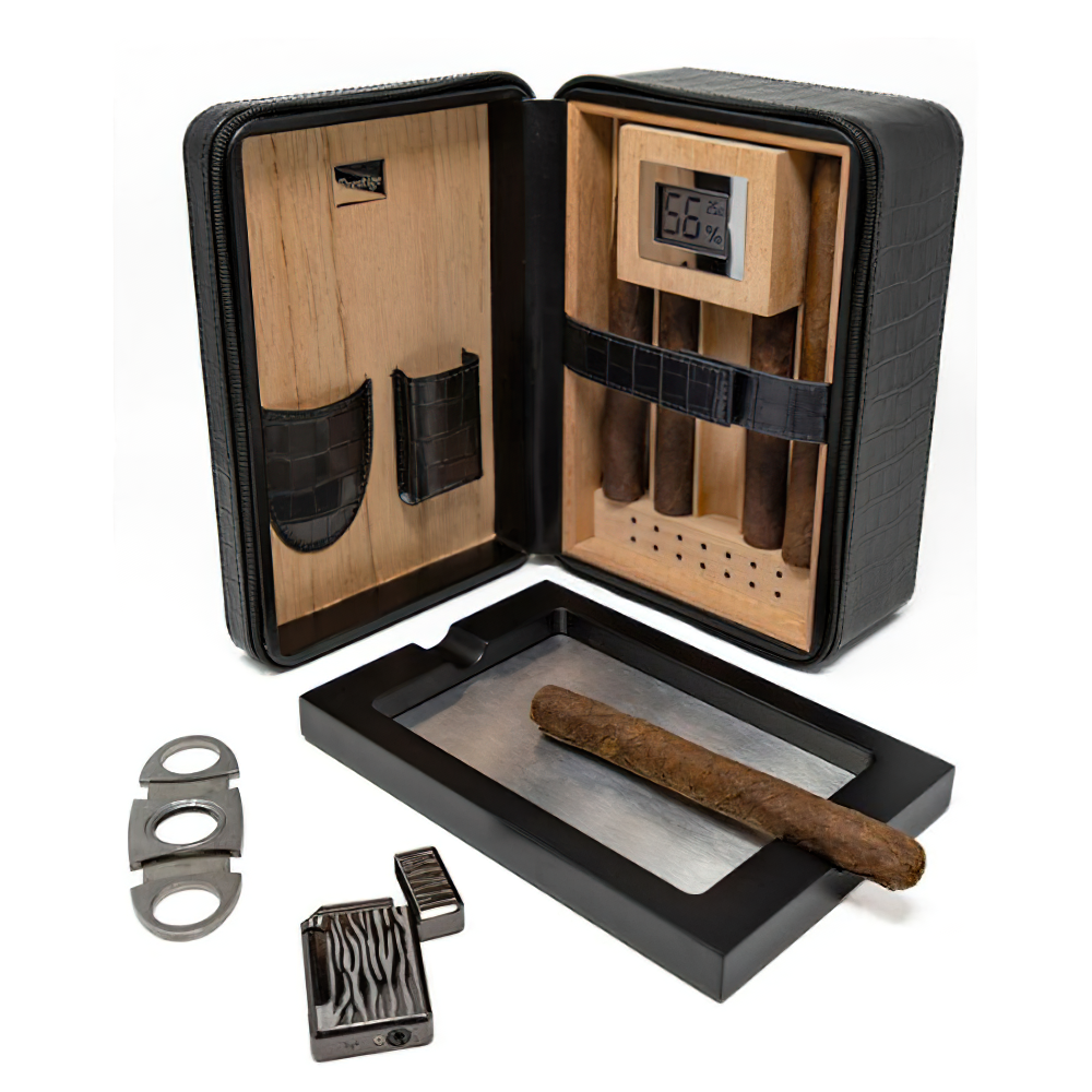 The Manhattan XL (Black) - 20 Cigar Humidor