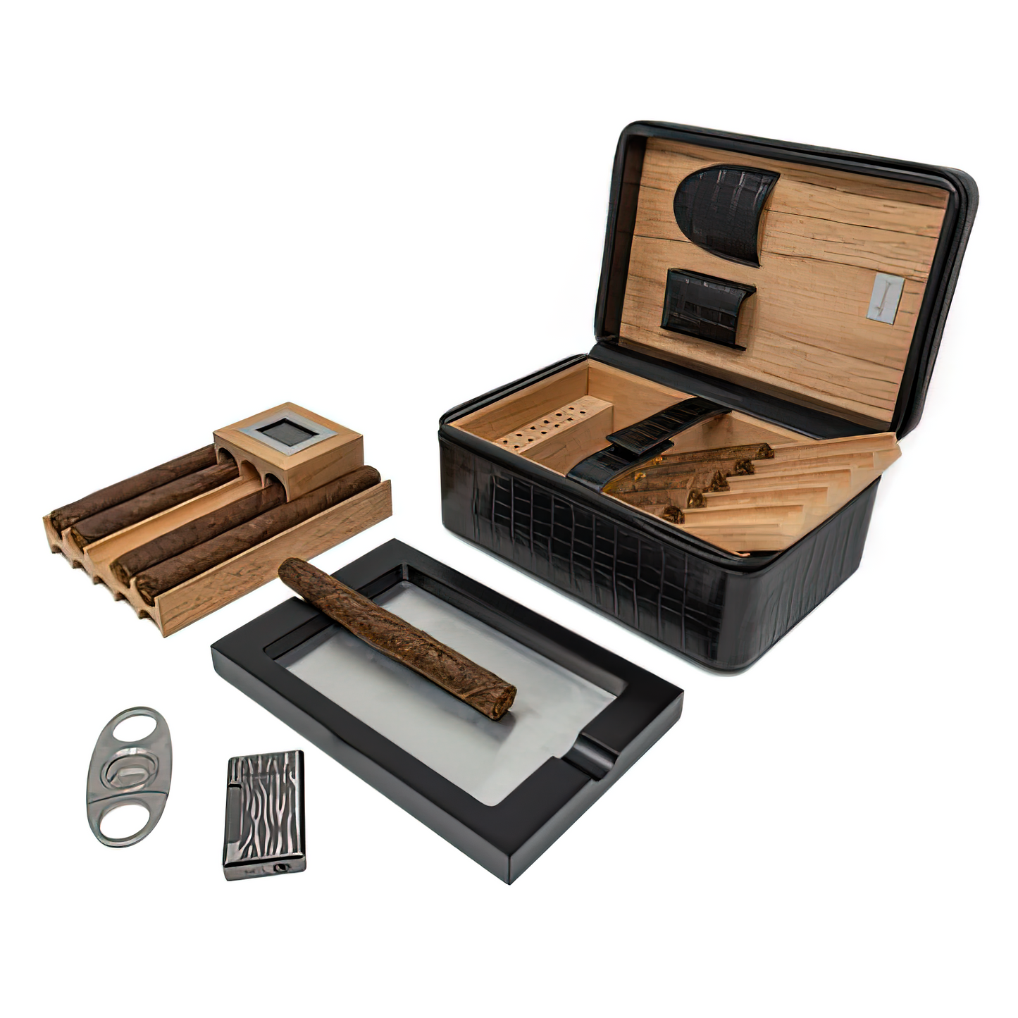 The Manhattan XL (Black) - 20 Cigar Humidor
