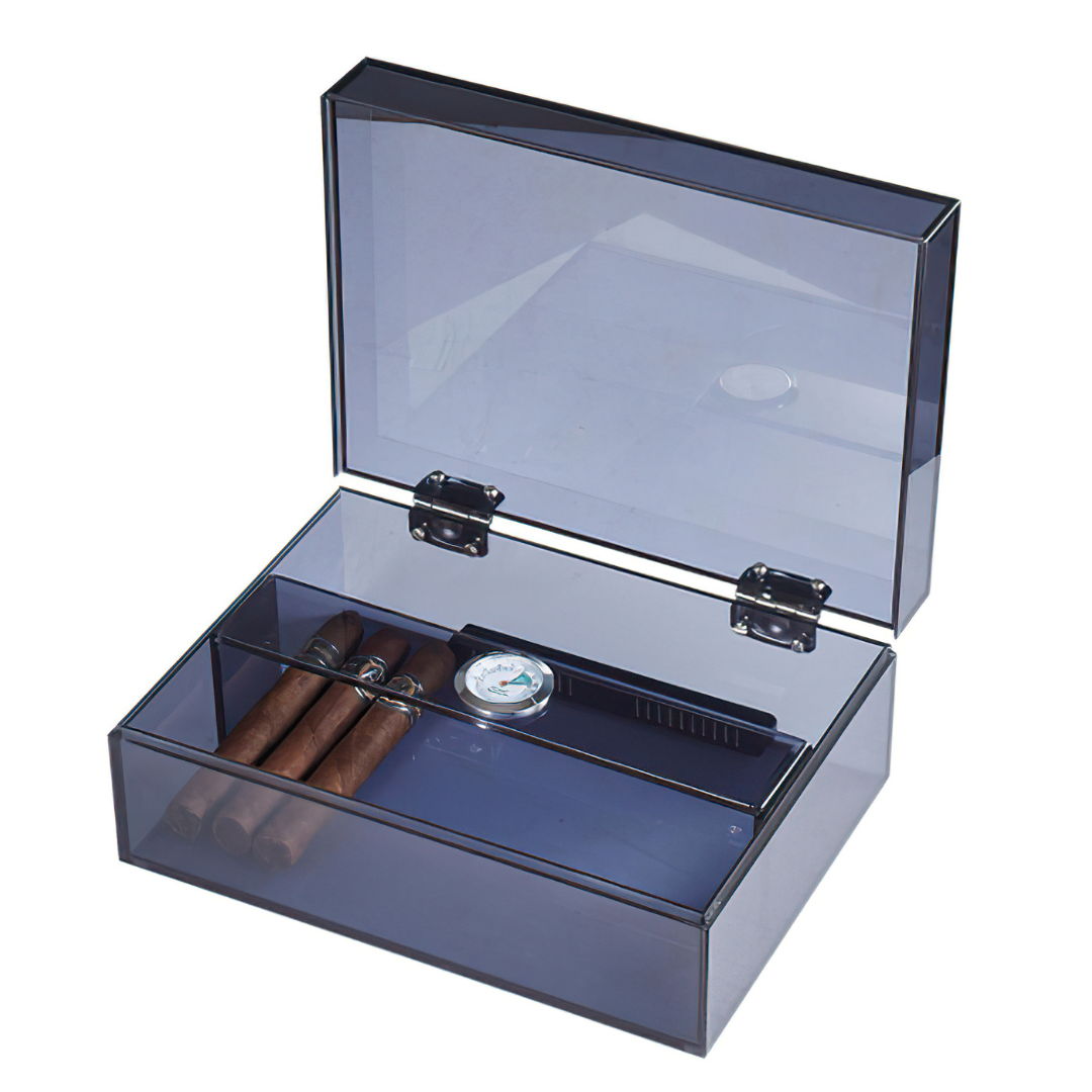 Visol Leo Blue Acrylic Humidor - 50 Cigars