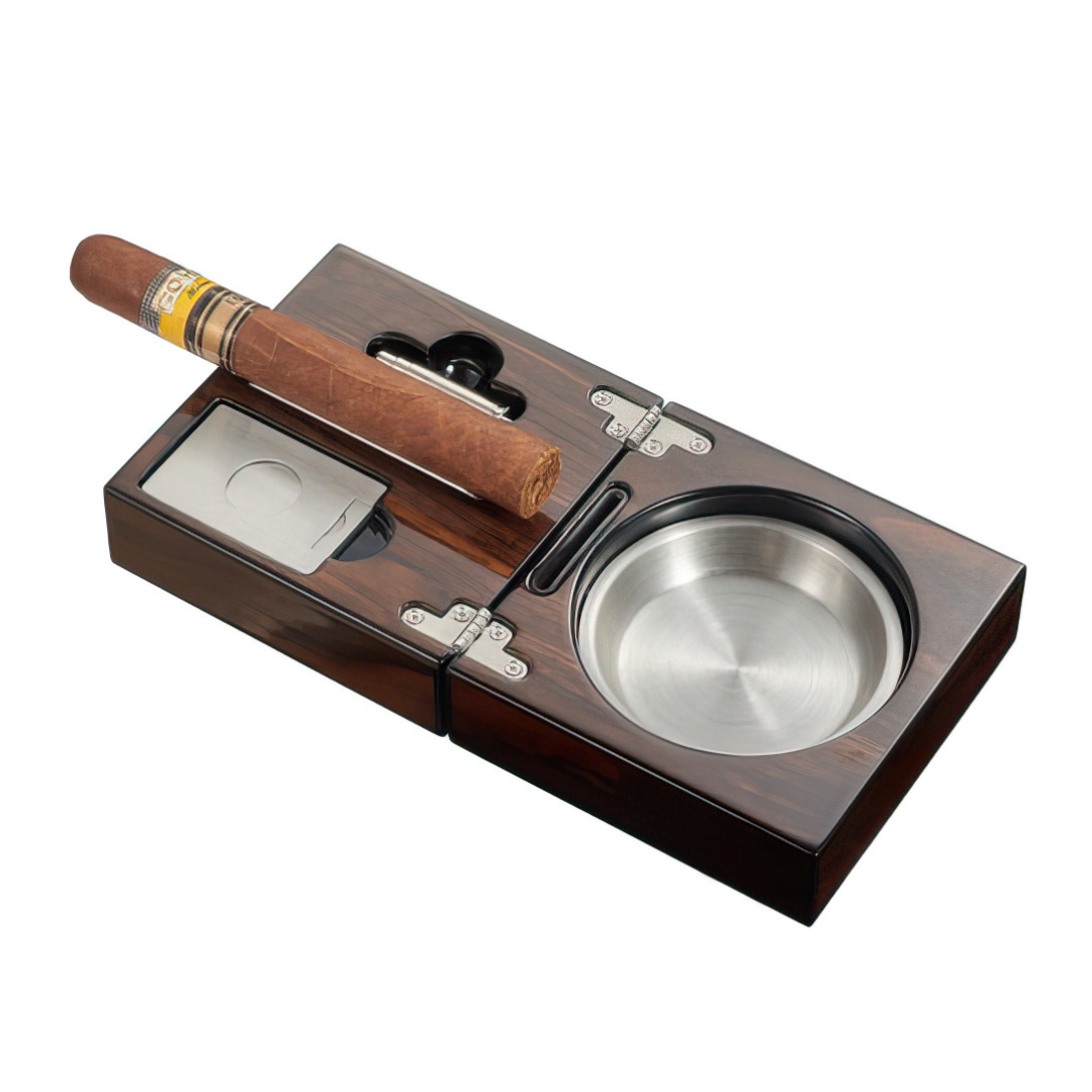 Visol Tamal Travel Ashtray Kit - Polished Walnut