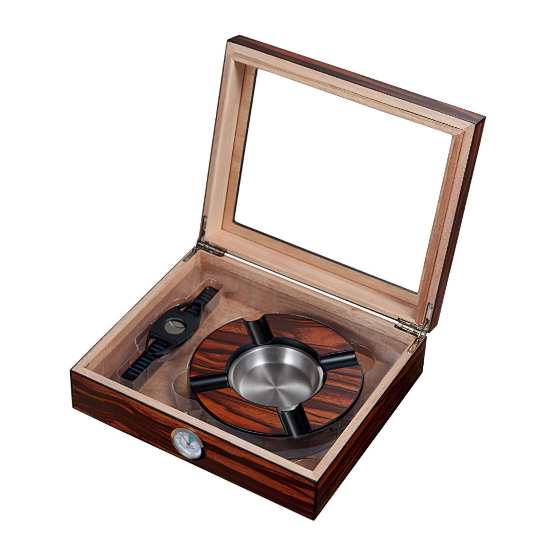 Visol Eiger Glasstop Humidor Gift Set