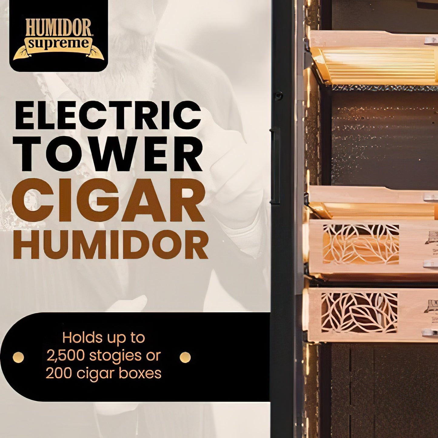 Humidor Supreme® Large Electronic Humidor - 2500 Cigars