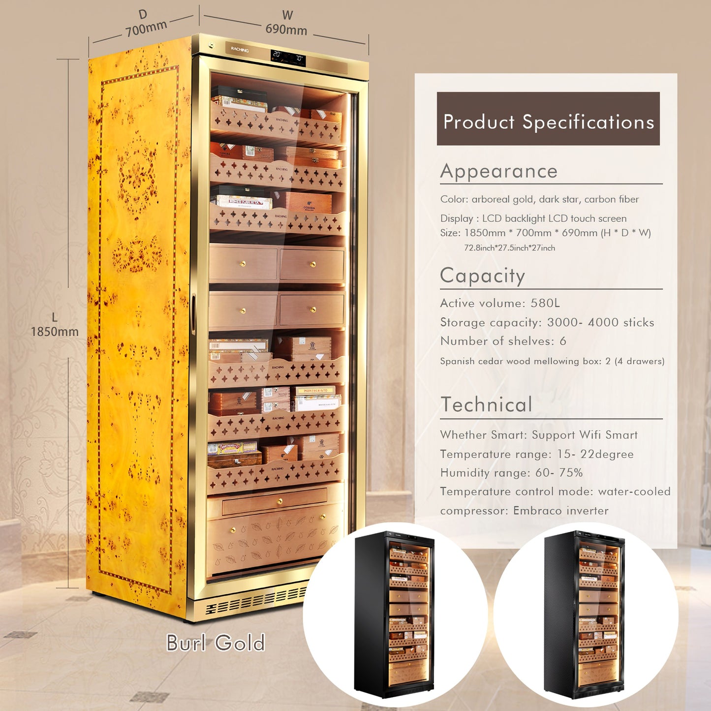 Raching MON5800A Black - 3000 Cigars