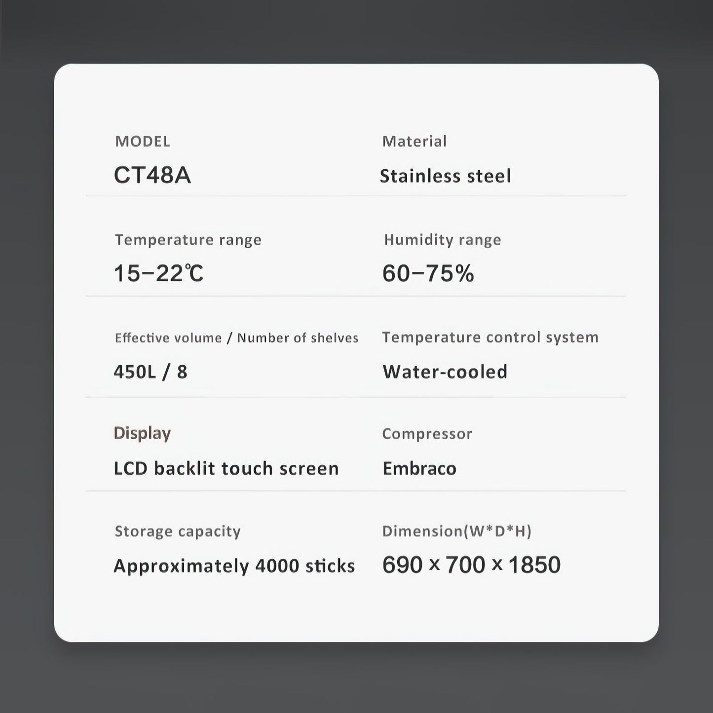 Raching CT48A Stainless Steel - 4000 Cigars