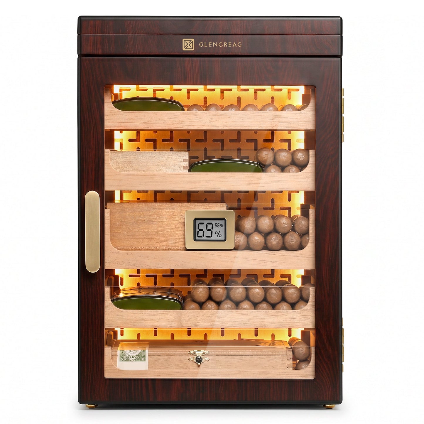Glencreag M26FM-T Humidor Cabinet with Top Storage (250 Cigars)