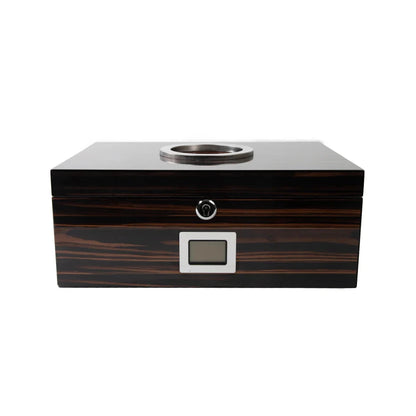 The Colton High Gloss Ebony Desktop Humidor by Brouk & Co