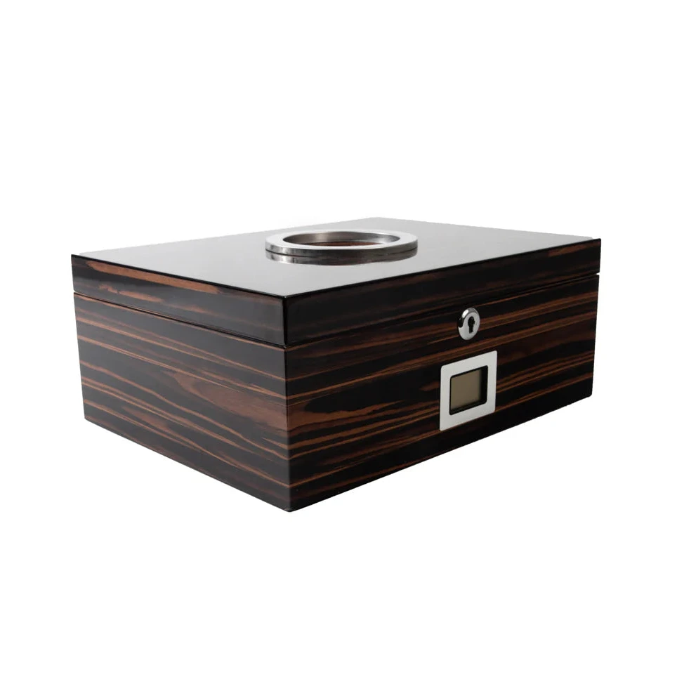 The Colton High Gloss Ebony Desktop Humidor by Brouk & Co