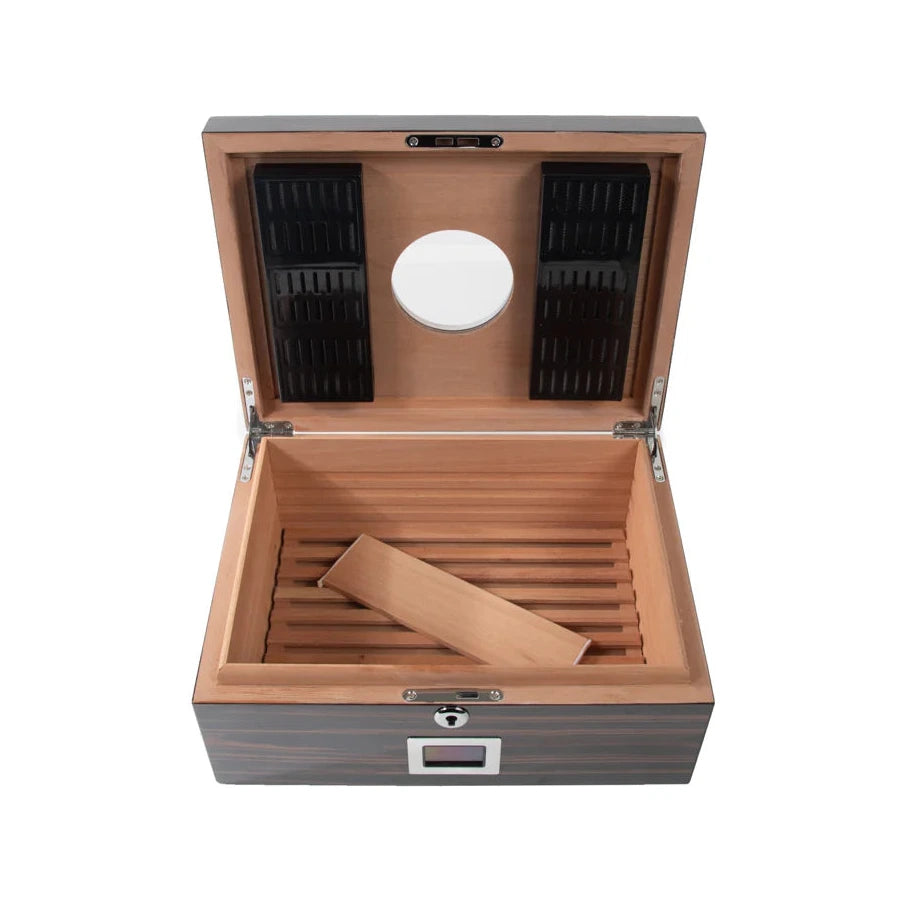 The Colton High Gloss Ebony Desktop Humidor by Brouk & Co