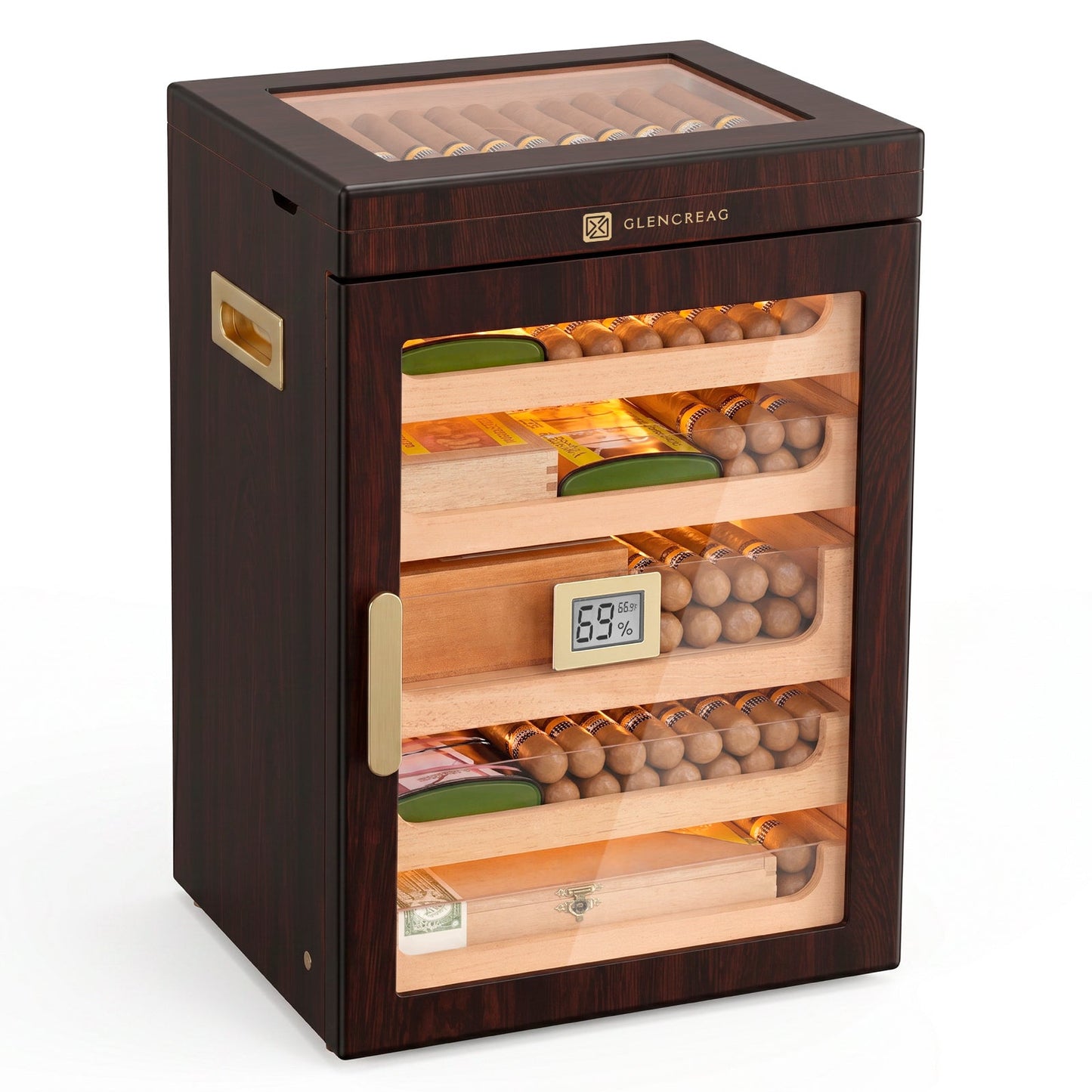 Glencreag M26FM-T Humidor Cabinet with Top Storage (250 Cigars)