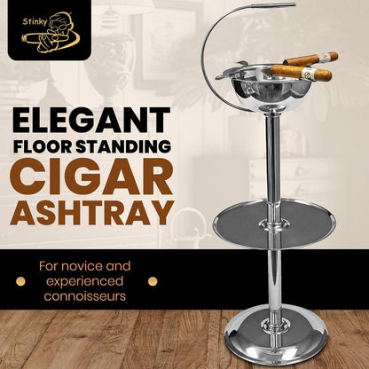 Stinky Cigar Floor Standing Ashtray with Accessory Tray