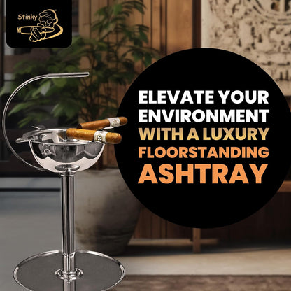 Stinky Cigar Floor Standing Ashtray with Accessory Tray
