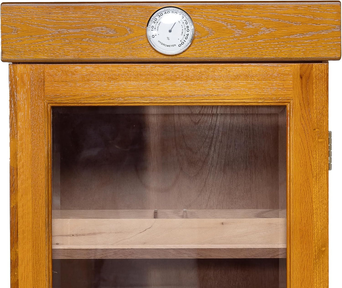 Humidor Supreme Oak Cigar Cabinet Tower Kit with Drawers (2,000+ Cigars)