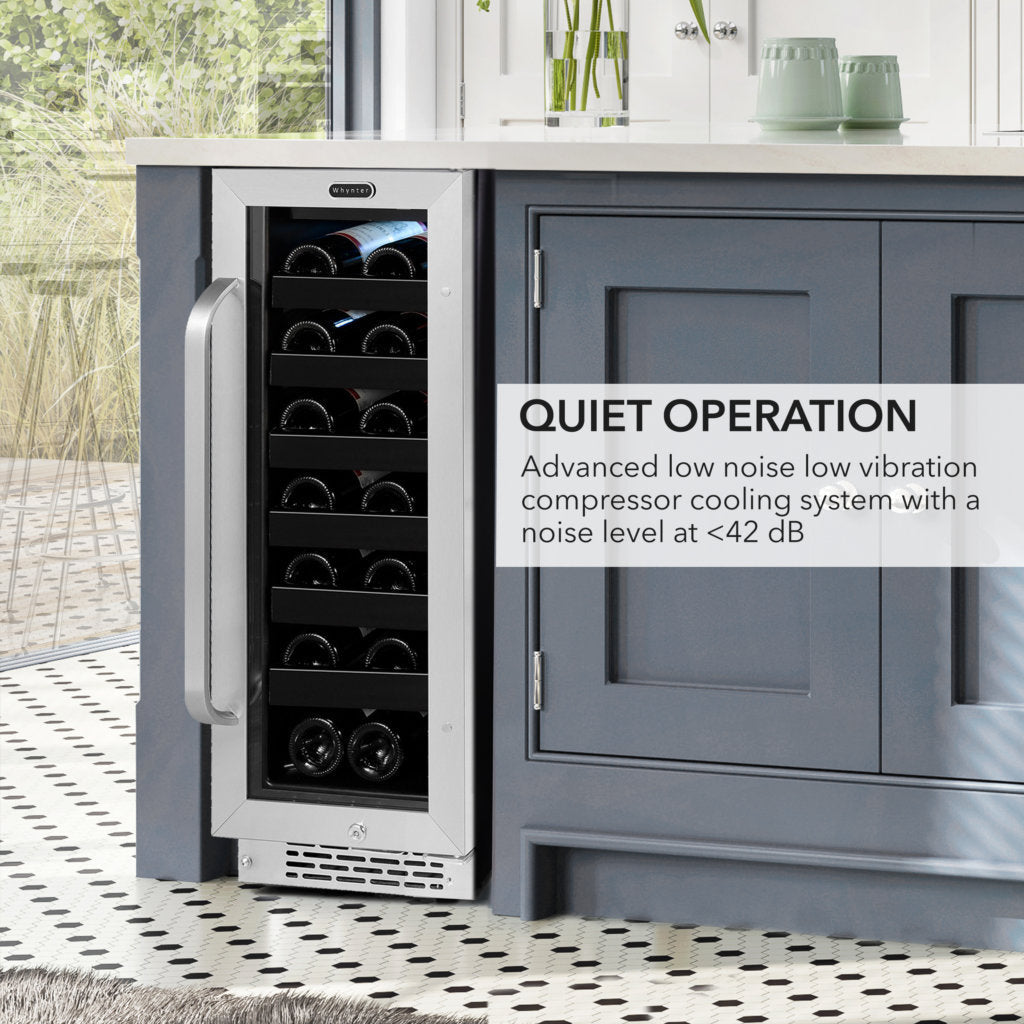 Whynter 20-Bottle Undercounter Built-In Wine Cooler Single Zone