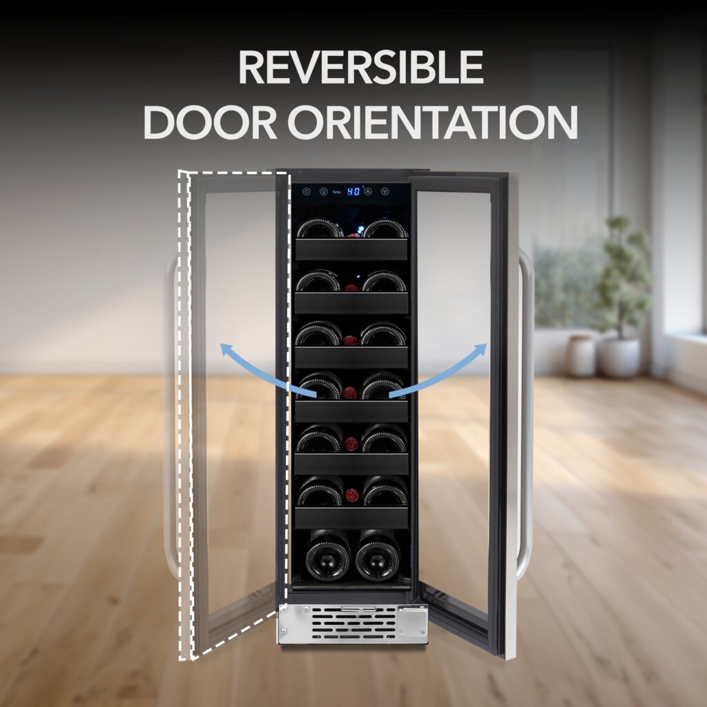 Whynter 20-Bottle Undercounter Built-In Wine Cooler Single Zone