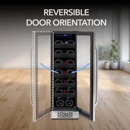Whynter 20-Bottle Undercounter Built-In Wine Cooler Single Zone