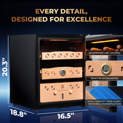 Glencreag CM50D Climate Controlled Small Electric Humidor (300 Cigars)