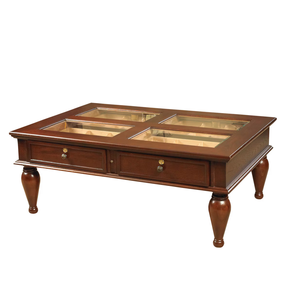 Quality Importers Coffee Table Humidor - Mahogany Finish