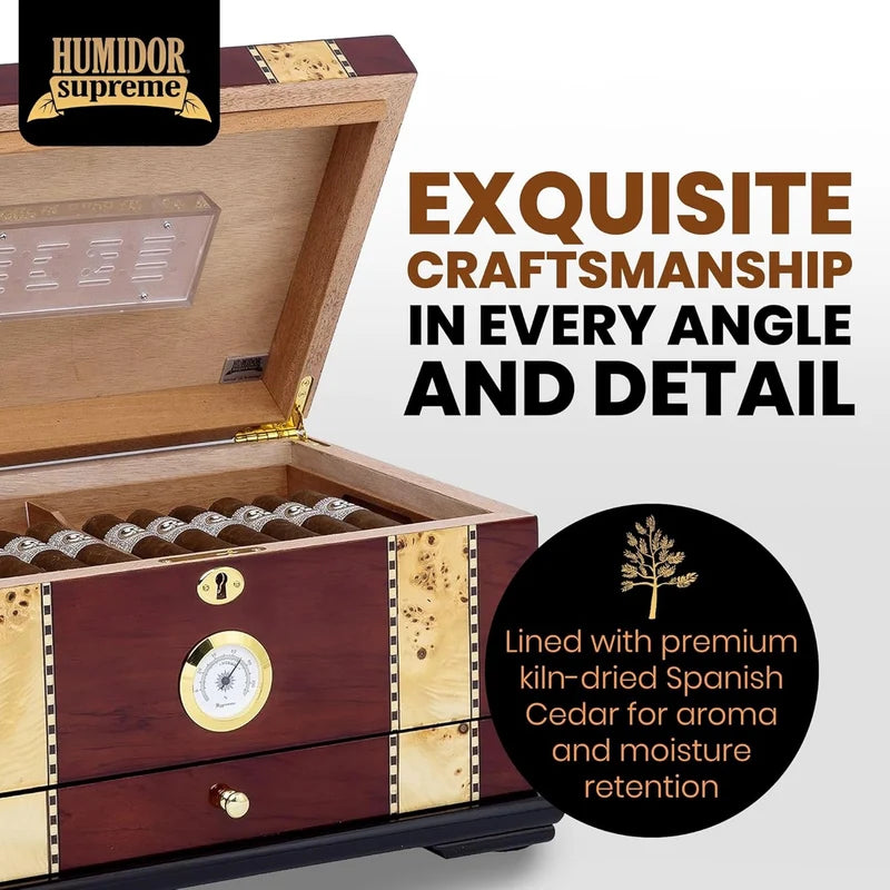 Humidor Supreme Solana 100-Cigar Desktop Humidor
