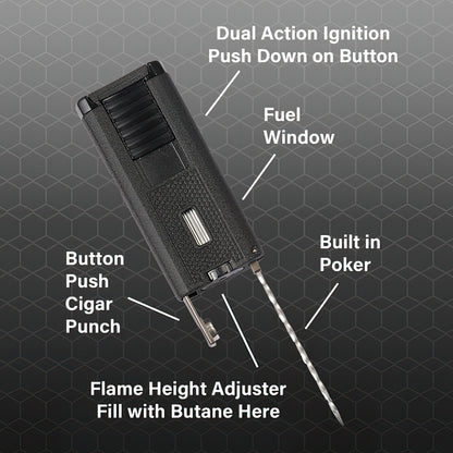 Visol Striker Triple Flame Torch Lighter - Black