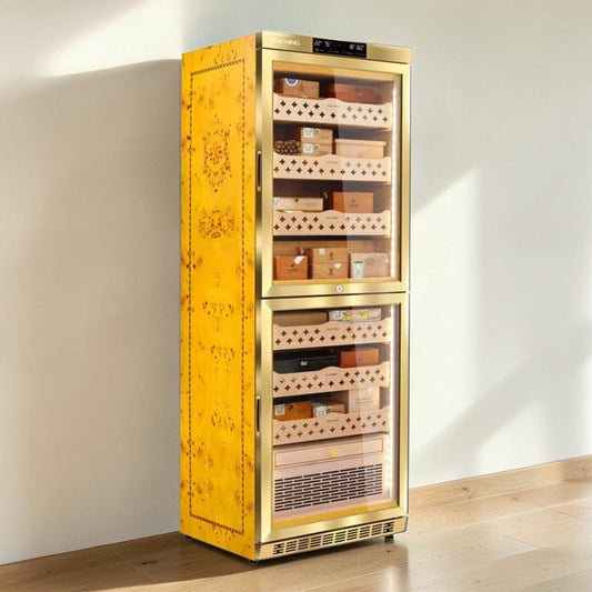 Raching MON3800B Dual-Zone Gold 1700-Cigar Climate Control Humidor