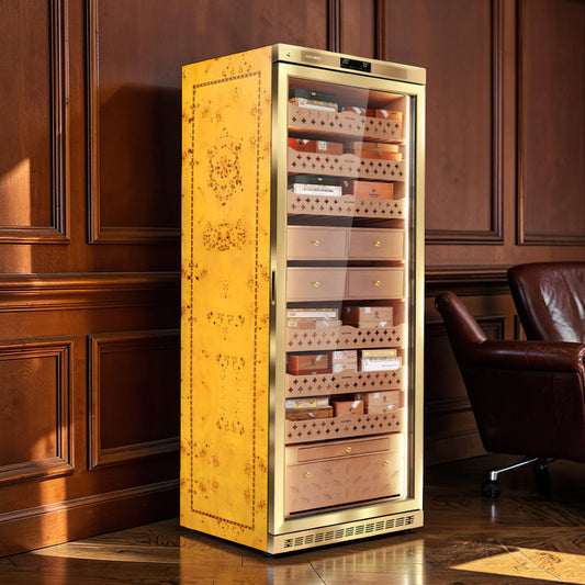 Raching MON5800A Gold Burl 3000-Cigar Climate Control Humidor