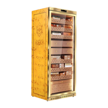 Raching MON5800A Gold Burl 3000-Cigar Climate Control Humidor