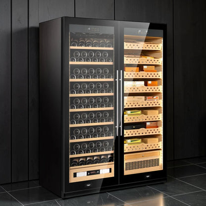 Raching SD800 Smart Dual-Zone Cabinet (Cigar Humidor & Wine Cooler Options)