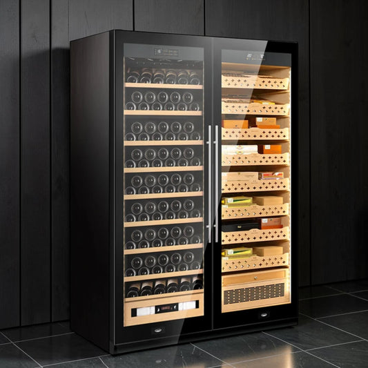 Raching SD800 Smart Dual-Zone Cabinet (Cigar Humidor & Wine Cooler Options)