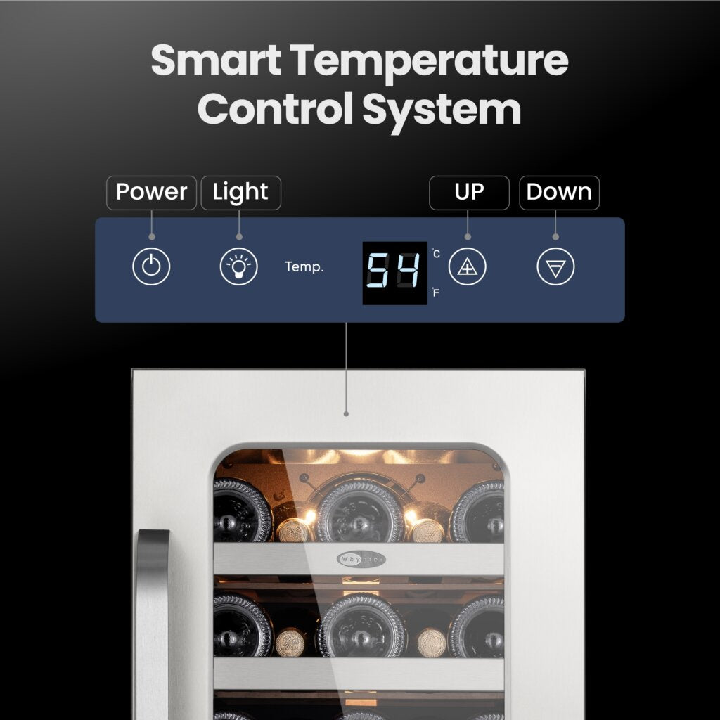 Whynter 33-Bottle Built-In Wine Cooler Single Zone