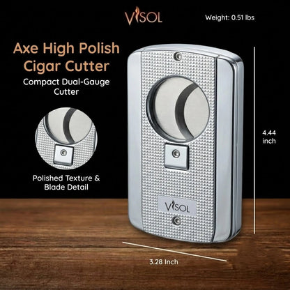 Visol Axe Stainless Steel Dual Guillotine Cigar Cutter