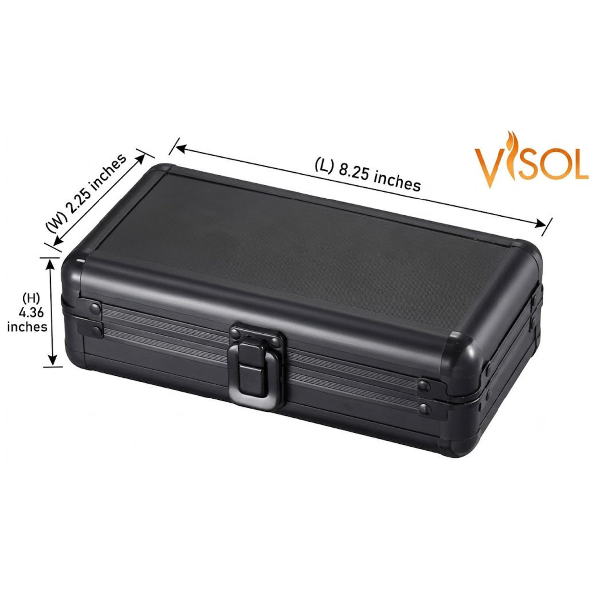 Visol Setke Black Matte Travel Cigar Case (Holds 4 Cigars)
