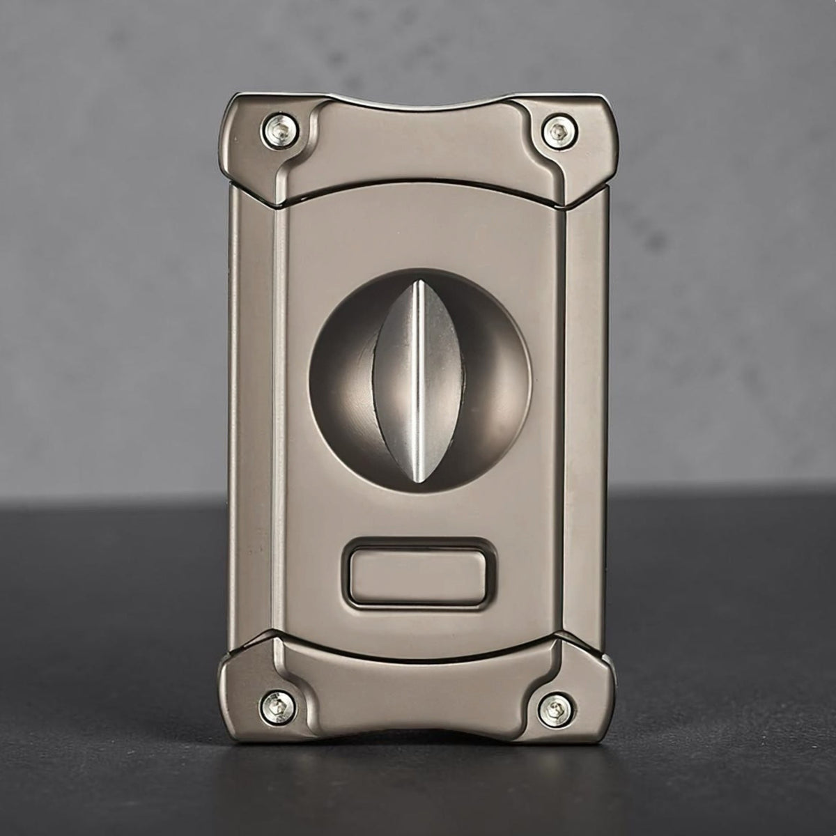 Visol Ferris Gunmetal V-Cut Cigar Cutter with Built-In Punch