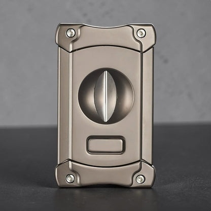 Visol Ferris Gunmetal V-Cut Cigar Cutter with Built-In Punch