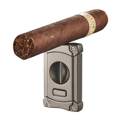 Visol Ferris Gunmetal V-Cut Cigar Cutter with Built-In Punch