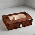 The Addison 40-Cigar Walnut Burl Dome Glasstop Humidor