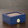 Humidor Supreme Capri 50-Cigar High-Gloss Blue Glasstop Humidor