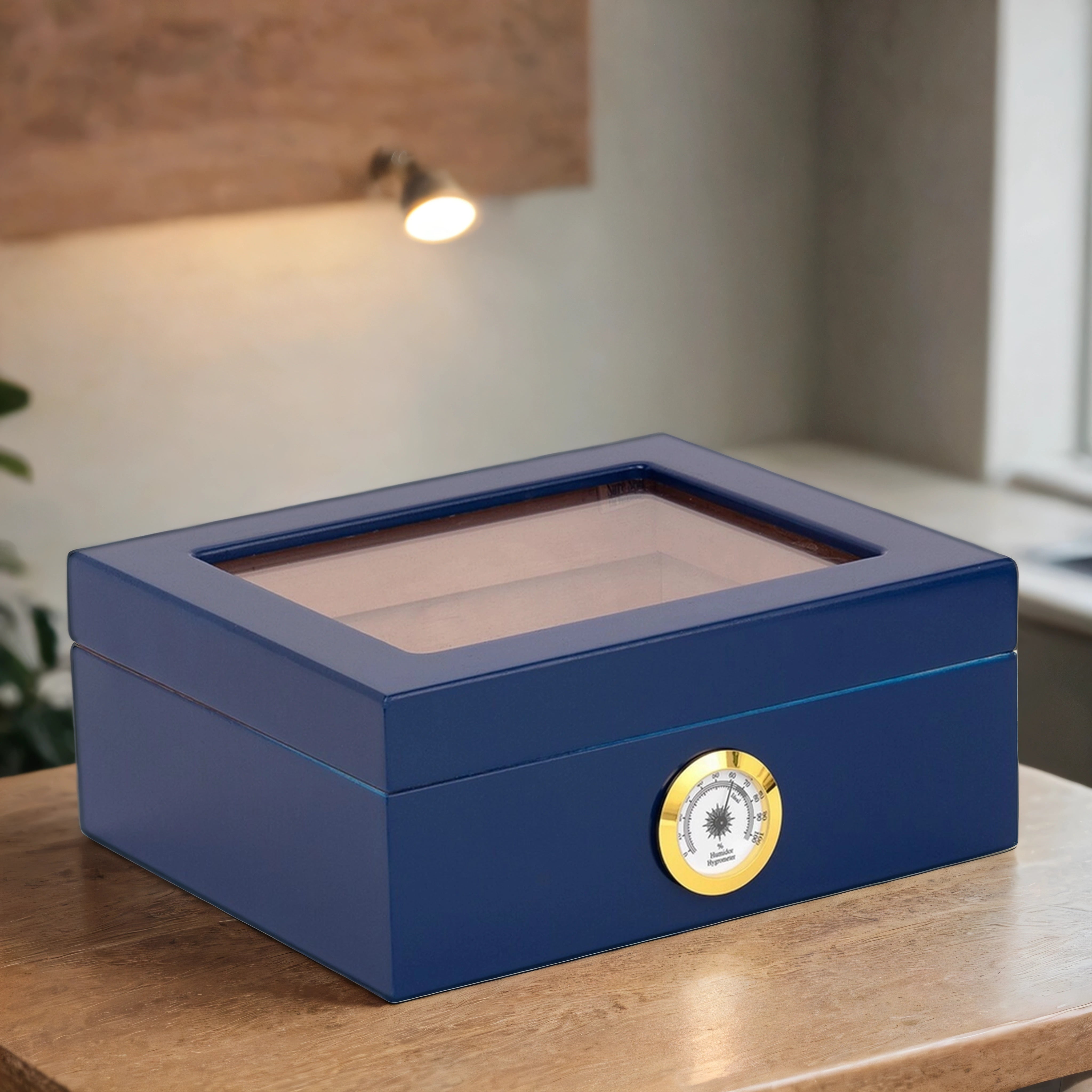 Humidor Supreme® Capri Glasstop Blue – Refined Traditions