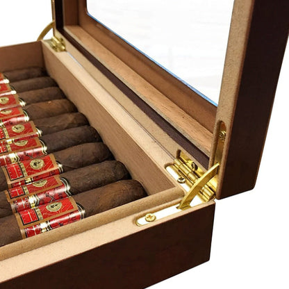 Chateau Glasstop - 20 Cigar Humidor - Refined Traditions