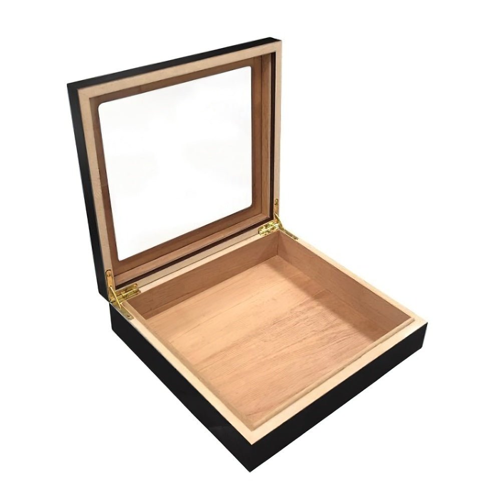 Chateau Glasstop (Black) - 20 Cigar Humidor - Refined Traditions