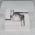 Quality Importers Contemporary Brushed Aluminum 4-Cigar Ashtray