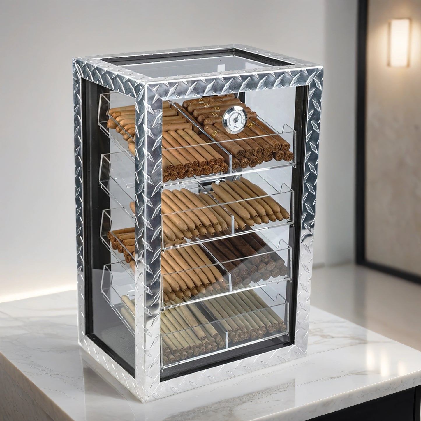 Diamond Plate - 250 Cigar Humidor