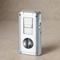 The Visol Zurich Silver Dual Torch Lighter with V-Cut & Guillotine