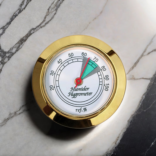 Gold Bezel Glass Face Hygrometer