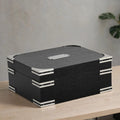 Ironside 25-Cigar Desktop Humidor - Black Oak & Metal Accents