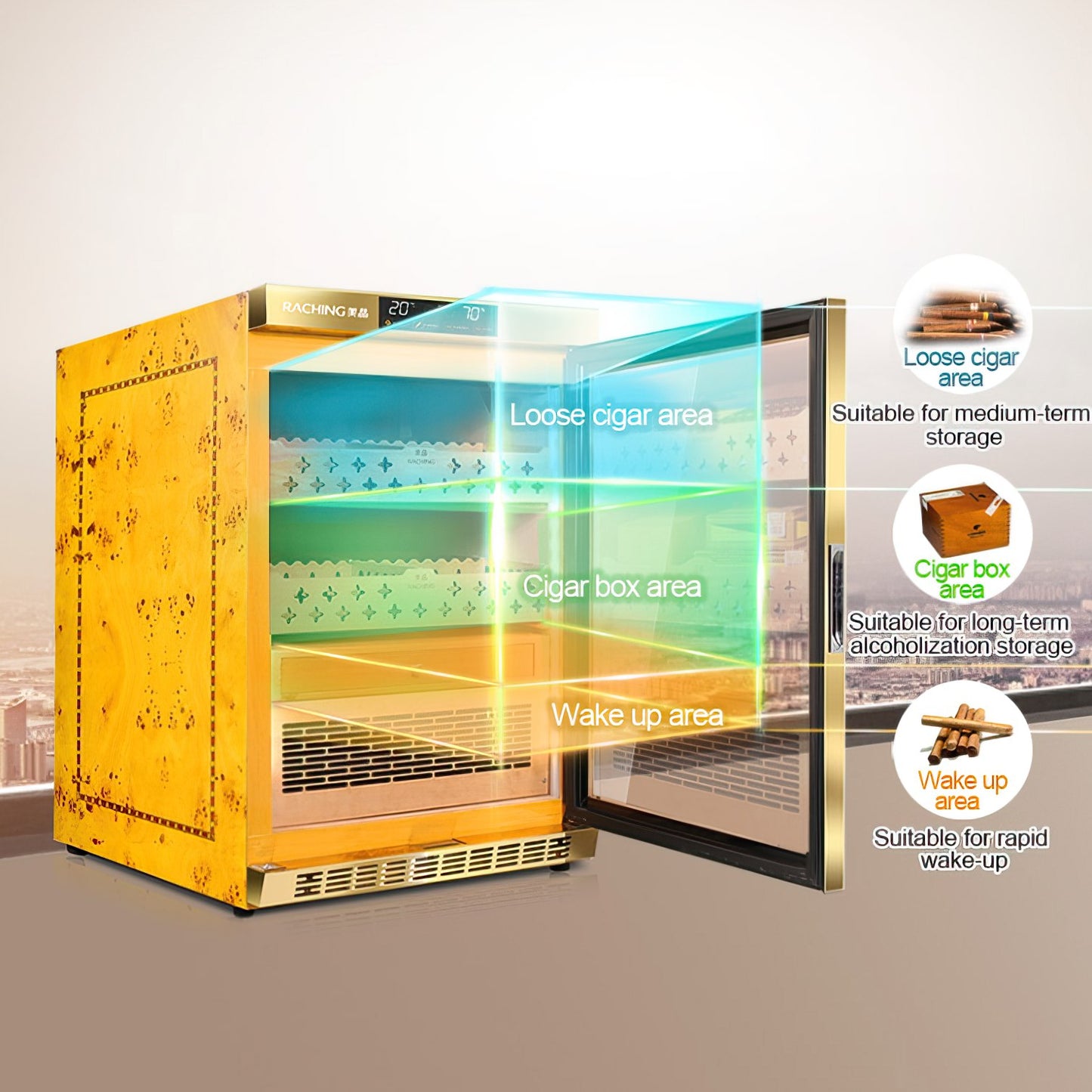 Raching MON800A Black - 600 Cigars